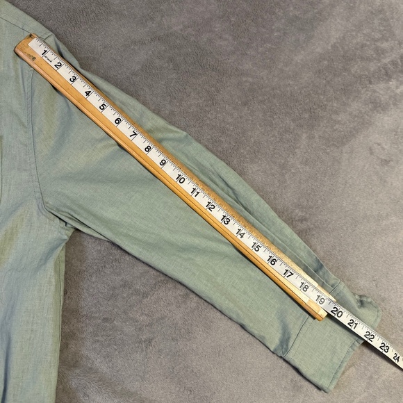 Cleo Oversized Button Down Shirt Small Linen Sage Green Coastal Grandma - Picture 4 of 8